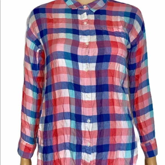 Old Navy Other - 💕3/$25‼️💕OLD NAVY PLAID BOYFRIEND BUTTON UP